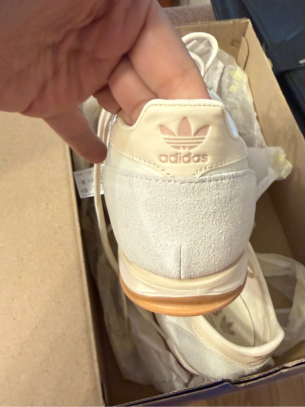 Adidas Women’s Sneakers Off White w/ Tan Stripes SL 72 OG W SIZE 9 Originals - Picture 3 of 10
